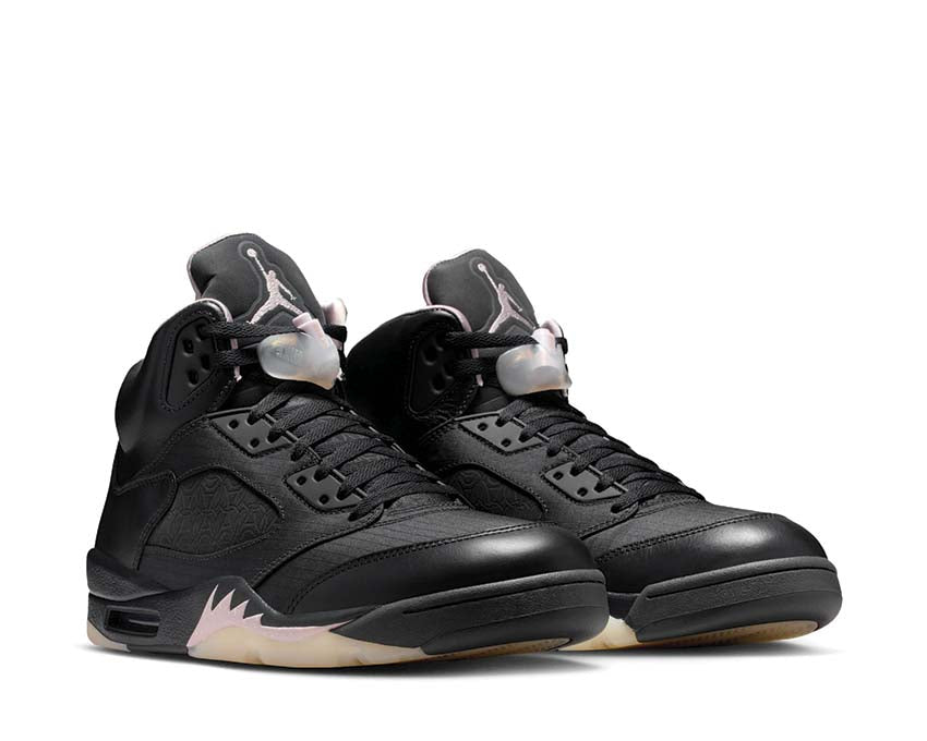 Air Jordan 5 Retro x PSG Off Noir — vista lateral suela dientes de tiburón AJ5