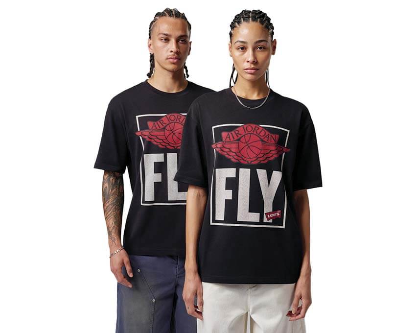 Jordan x Levi's Tee Black — t-shirt collab exclusive Jordan Levi's coloris noir