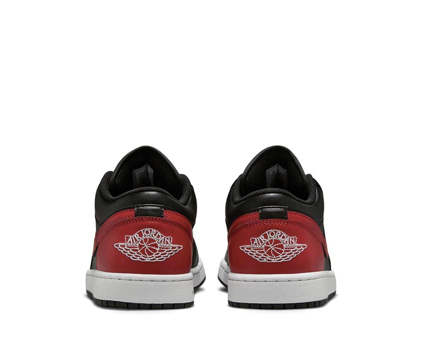 Jordan Air Jordan 1 Low Bred Black Varsity Red Summit White Detail — Leder Varsity Red