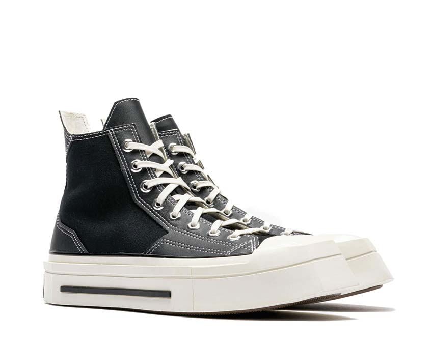 Converse Chuck 70 De Luxe Squared Hi Black Seitenansicht — dicke Sohle