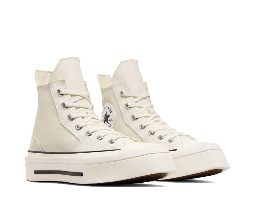 Converse Chuck 70 De Luxe Squared Hi Khaki Off White Seitenansicht — zweifarbig