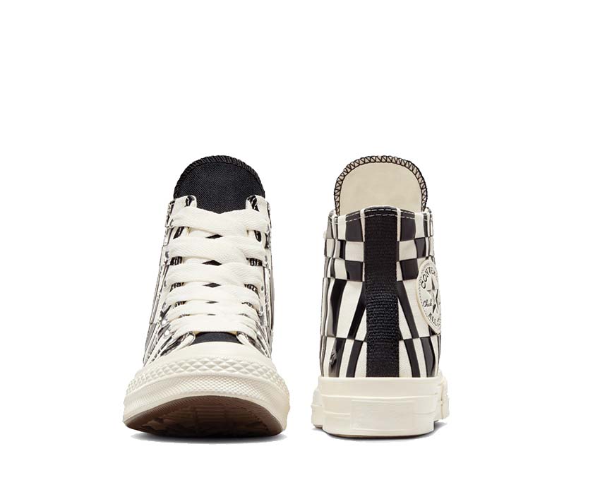 Converse Chuck 70 Hi Checkered Egret/Black sole — white thick vulcanized sole
