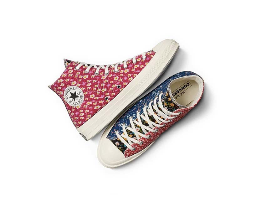 Converse Chuck 70 Hi Black Red Blue detail — logo patch