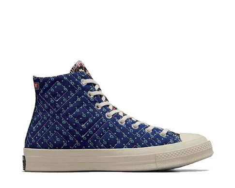 Converse Chuck 70 Hi Black Red Blue — women's sneaker canvas tricolor