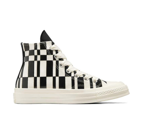 Converse Chuck 70 Hi Checkered Egret/Black — women's sneaker checkerboard skate