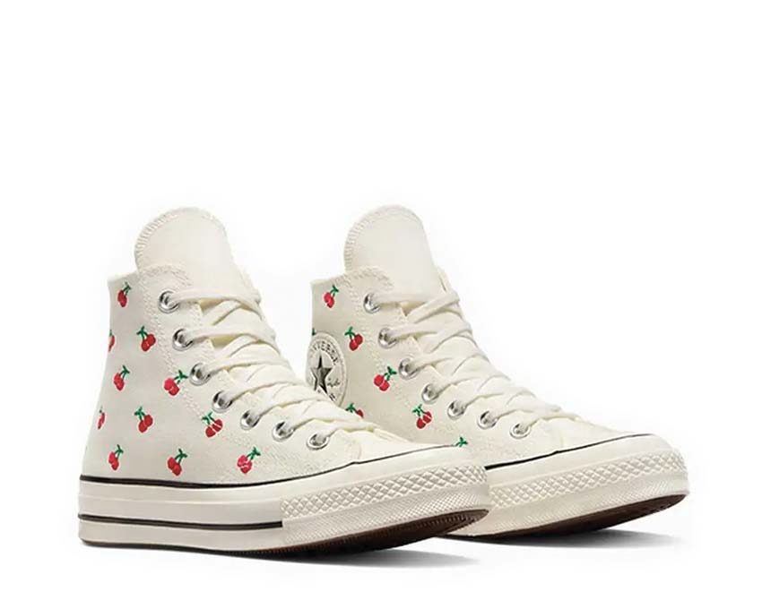 Converse Chuck 70 Hi Egret Black Red side view — thick canvas