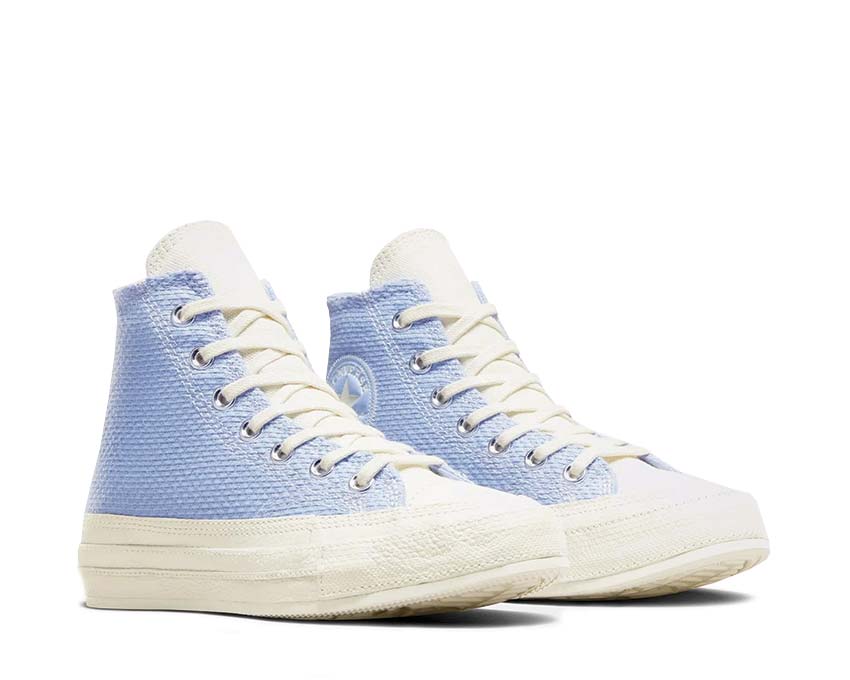 Converse Chuck 70 Hi Mystic Sky Egret vue latérale — toile canvas bleu ciel pastel