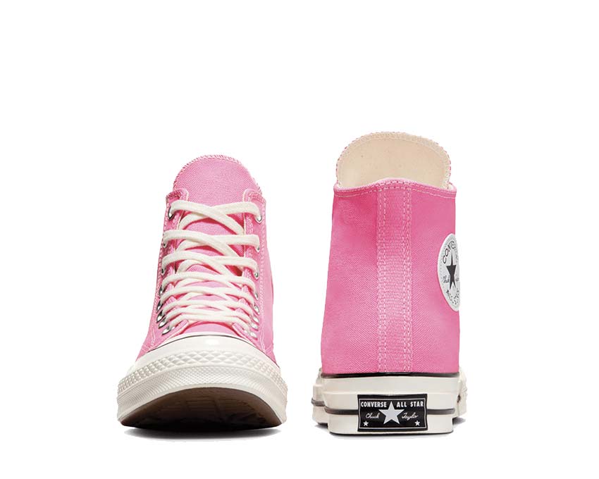 Converse Chuck 70 Hi Pink/Egret/Black Detail — schwarze Fersenkappe Rosa Egret Schaft