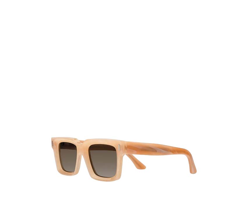 Cutler And Gross 1386 Square Peach Marble vue — monture acétate marbre finitions luxe
