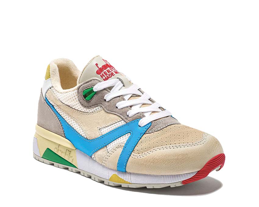 Diadora N9000 Podio Italia Multi Seitenansicht — Profil Leder dreifarbig
