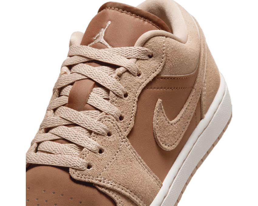 Air Jordan 1 Low W Legend Medium Brown vue latérale — sneaker femme brun retro