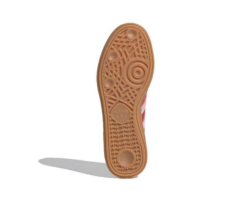 Adidas Handball Spezial Bright Red — back view two-tone red and pink heel