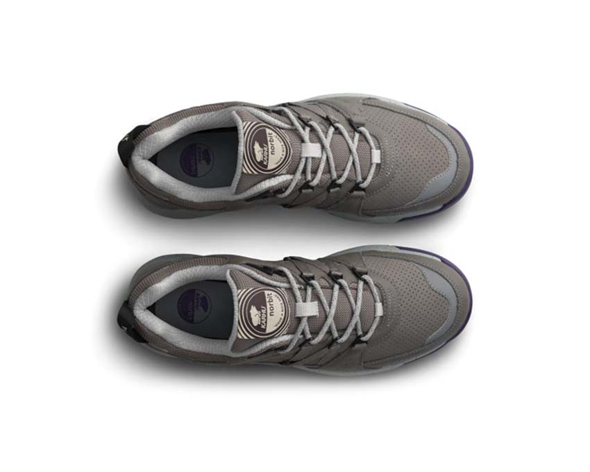 Karhu Fusion XC WP X Norbit Brushed Nickel detalle — acabado Brushed Nickel