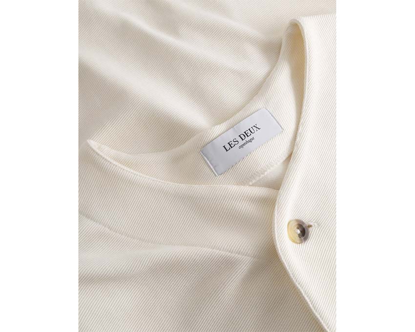 Les Deux Barry Baseball Jersey Shirt Light Ivory side view — baseball stripes
