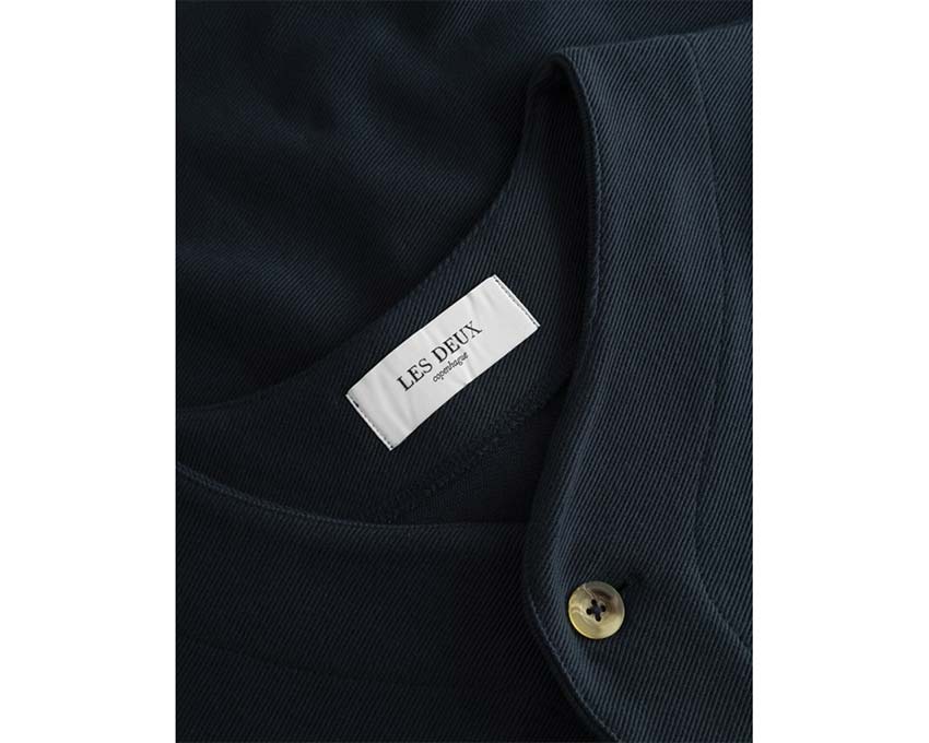 Les Deux Barry Baseball Jersey Shirt Dark Navy Seitenansicht — rayures baseball marine