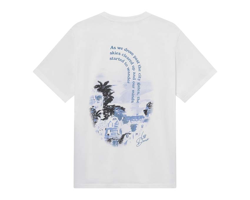 Les Deux Coastal T-Shirt White vista laterale — stampa bordo del mare