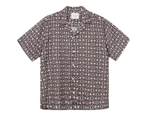Les Deux Ornament AOP Tencel Shirt Ivory — Unisex-Hemd Tencel bedruckt