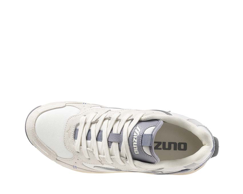Mizuno Sky Medal Beta White Sand/Quicksilver Seitenansicht — atmungsaktives Mesh Premium