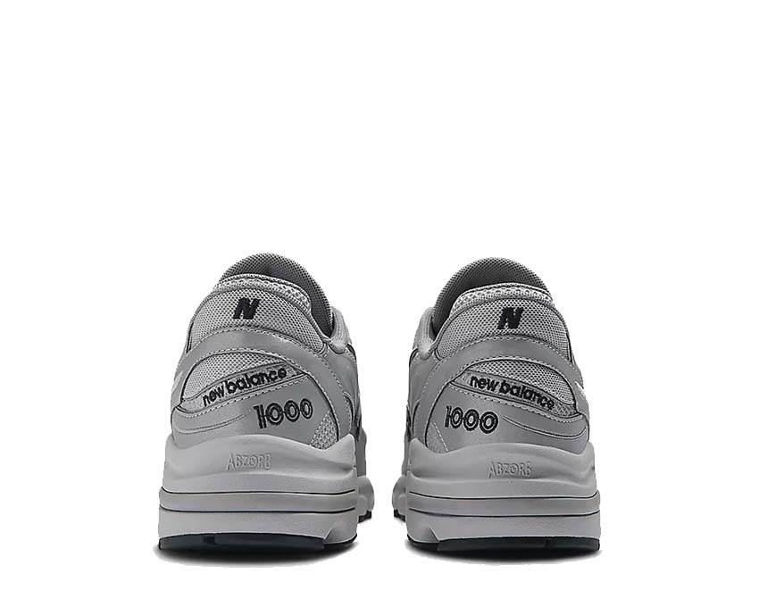 New Balance 1000 Silver Metallic Raincloud sole — ABZORB midsole cushioning