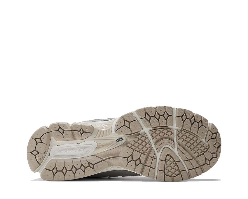 New Balance 1906 Grey Beige — vue arrière talonnière N logo