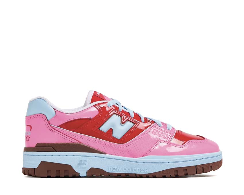New Balance 550 Patent Leather Team Red — sneaker femme cuir verni basketball