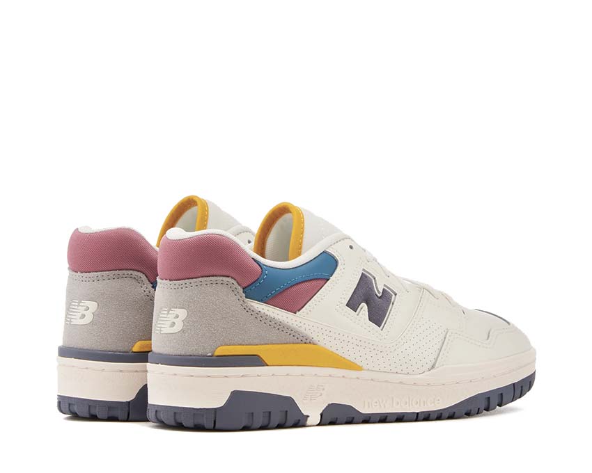 New Balance 550 White Multi Sohle — Basketball-Gummi-Griffsohle