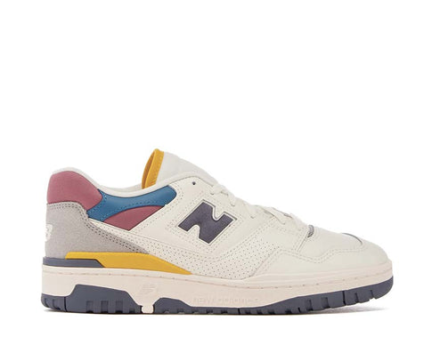 New Balance 550 White Multi — Herren Retro-Basketball-Sneaker Colorblock