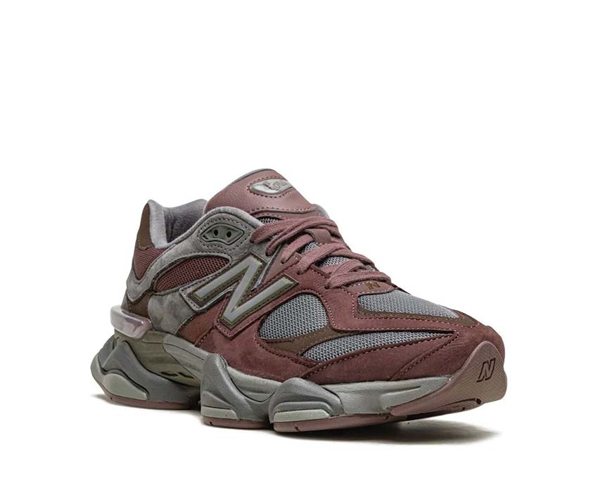 side view — New Balance 9060 truffle earth mesh suede upper