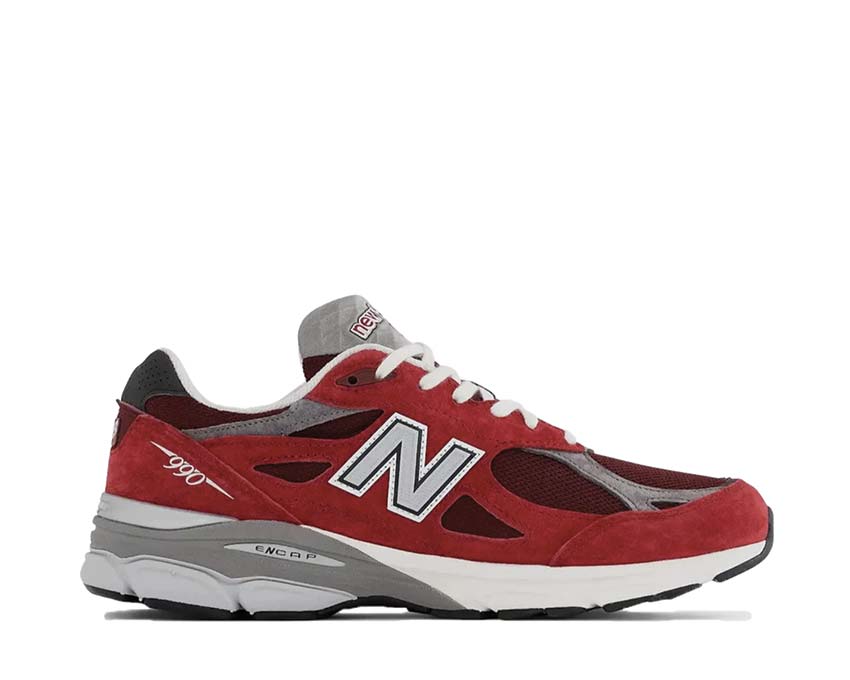 New Balance 990 Made in USA Scarlet — men's sneaker ENCAP mesh suede