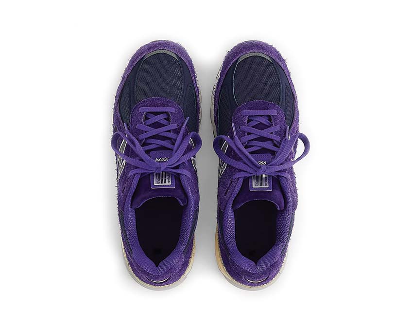 New Balance 990v4 Made in USA Plum detail — Made in USA construction