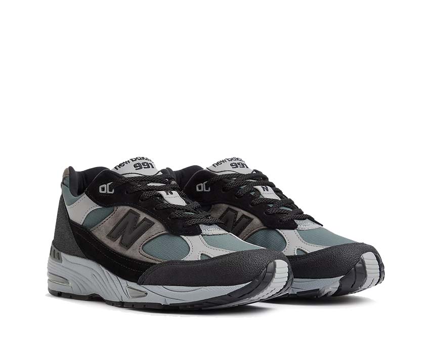 side view — New Balance 991 V1 black turbulence suede mesh winter