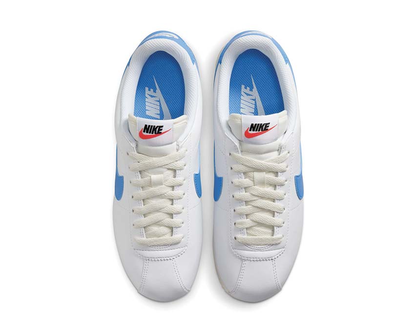 Nike Cortez White détail — tige cuir swoosh contrasté