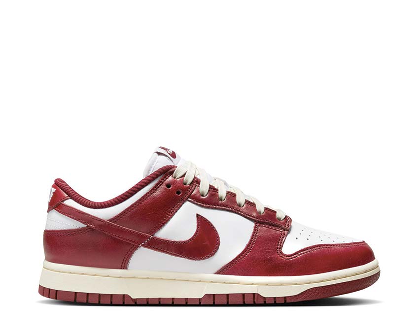 Nike Dunk Low PRM W White Team Red Coconut Milk — Damen Sneaker Premium-Leder