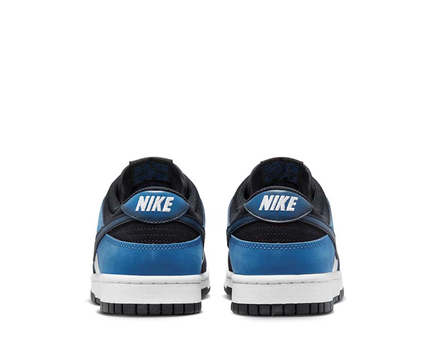 Nike Dunk Low Retro NAS Summit White side view — leather Industrial Blue Black