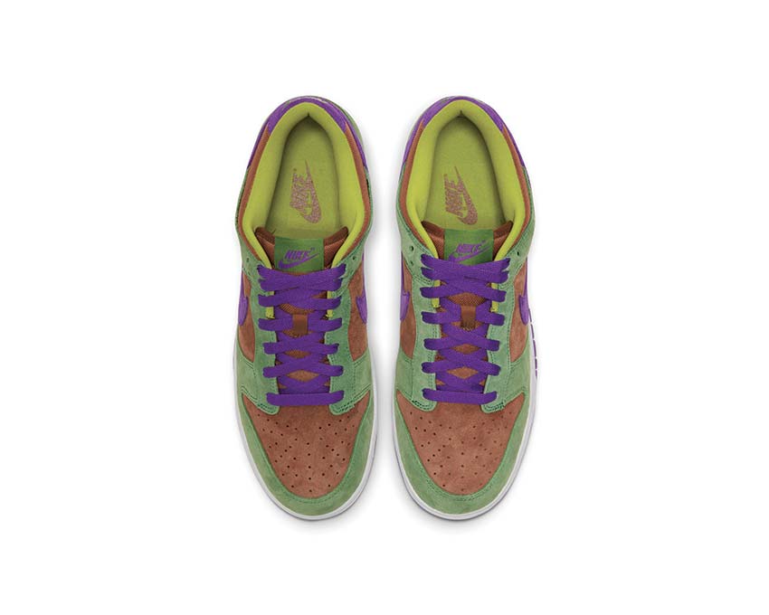 Nike Dunk Low SP Veneer detail — premium suede leather upper
