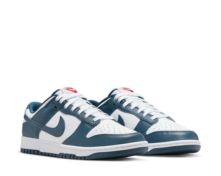 Nike Dunk Low Retro Valerian Blue side view — white and blue leather