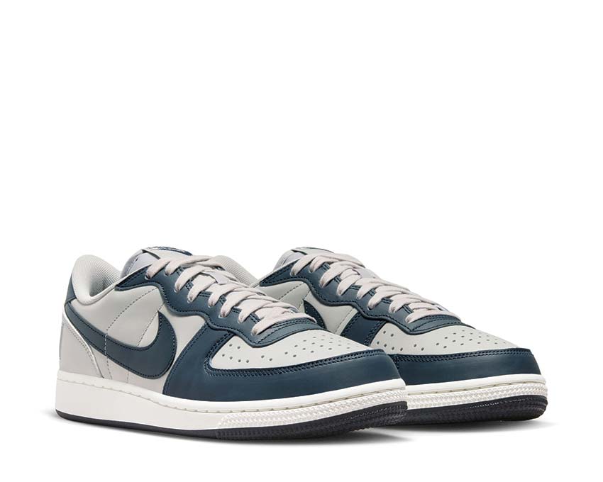 Nike Terminator Low Granite side view — leather and mesh Dark Obsidian