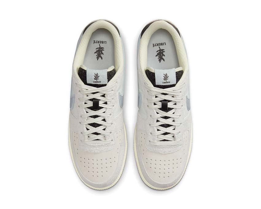Nike Terminator Low Phantom Wolf Grey détail — tige cuir nubuck