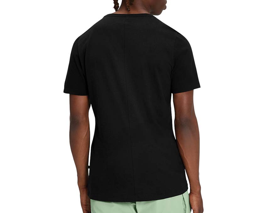 On Running On-T Black vue dos — t-shirt sport homme noir séchage rapide On