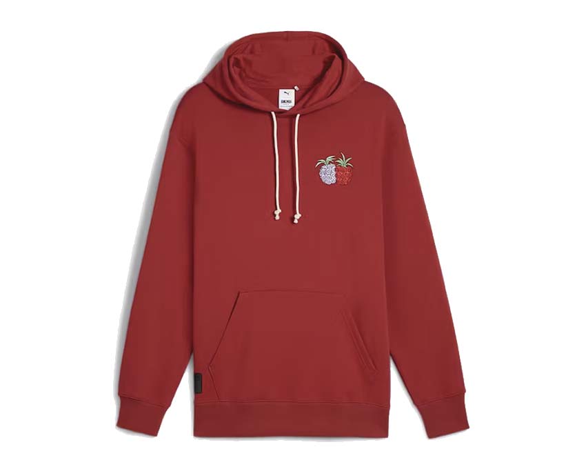 Puma x One Piece Hoodie Club Red — sweat à capuche rouge collaboration One Piece manga