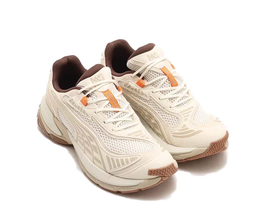 Puma Velophasis V002 Frosted Ivory Warm White side view — oversize ivory sole