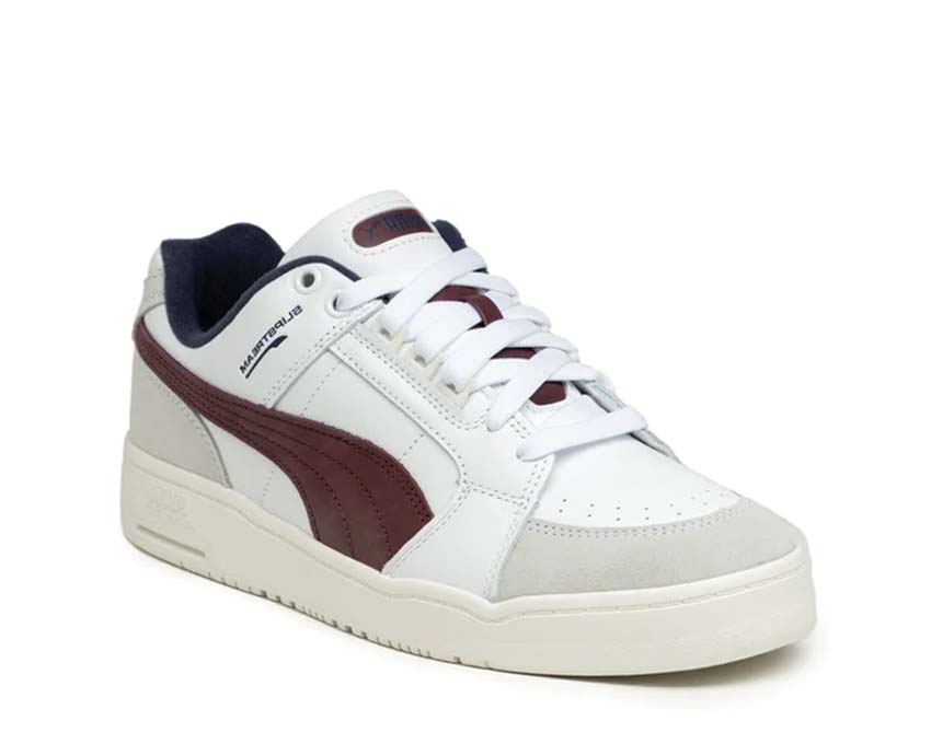 Puma Slipstream Lo Retro White Regal Red Seitenansicht — glattes Leder und Rot