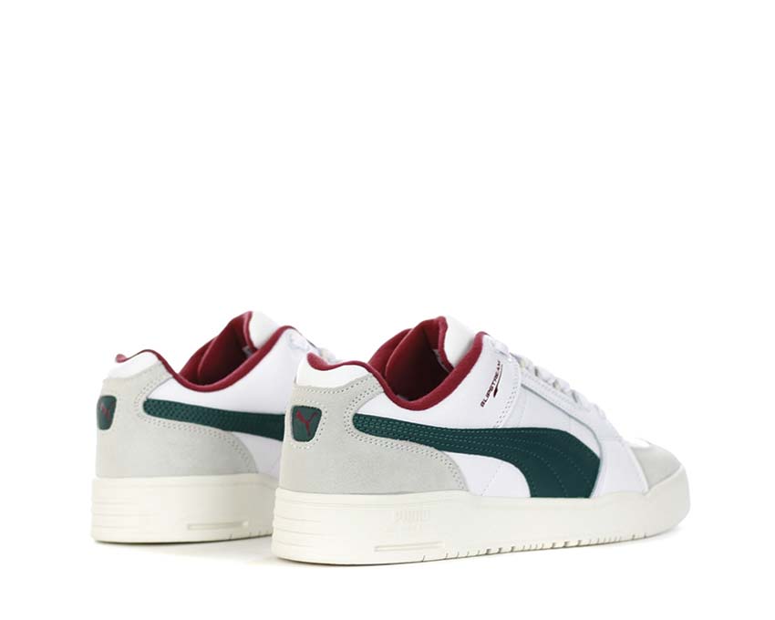 Puma Slipstream Lo Retro White Malachite Sohle — profilierte Tennis-Sohle