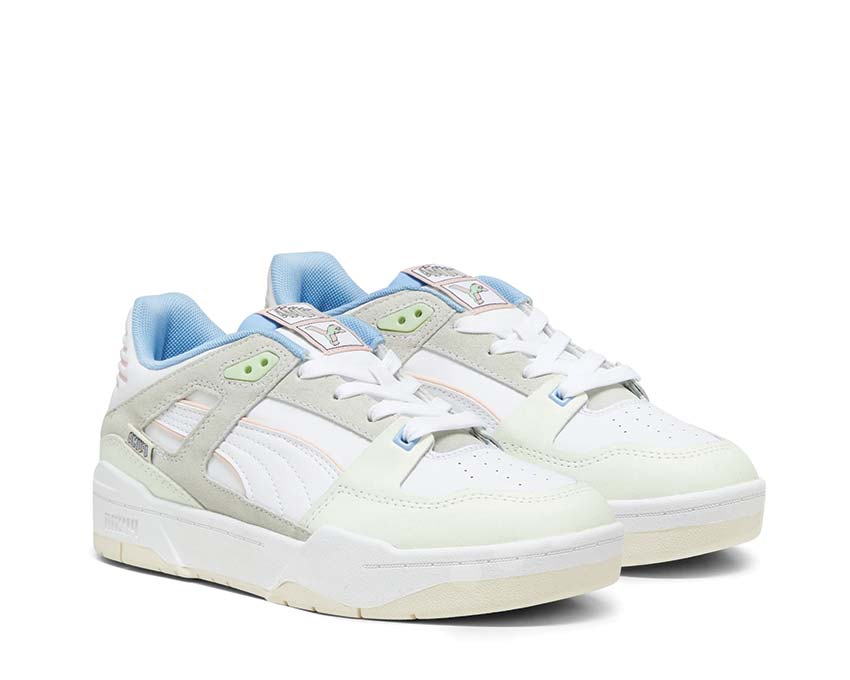 Puma Slipstream Uninvisible White Pristine Seitenansicht — minimalistisches Glattleder