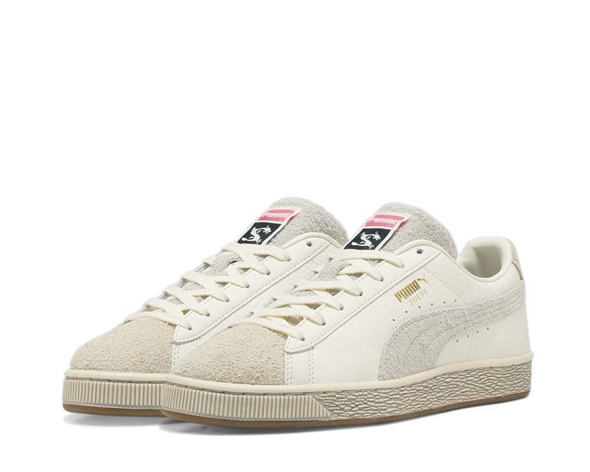 Puma Suede STAPLE Warm White Alpine Snow side view — snow white suede Staple