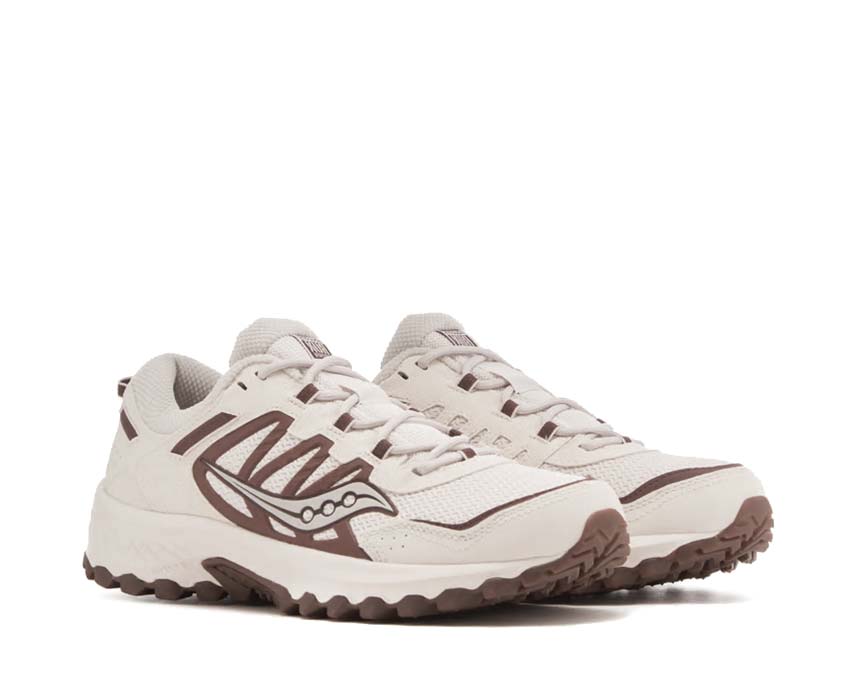 Saucony Grid Peak Sand Burgundy vue latérale — tige mesh respirante