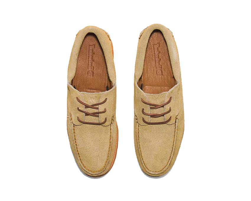 Timberland 3 Eye Wedge VIBRAM Lace Up Beige detail — round laces 3 eyelets