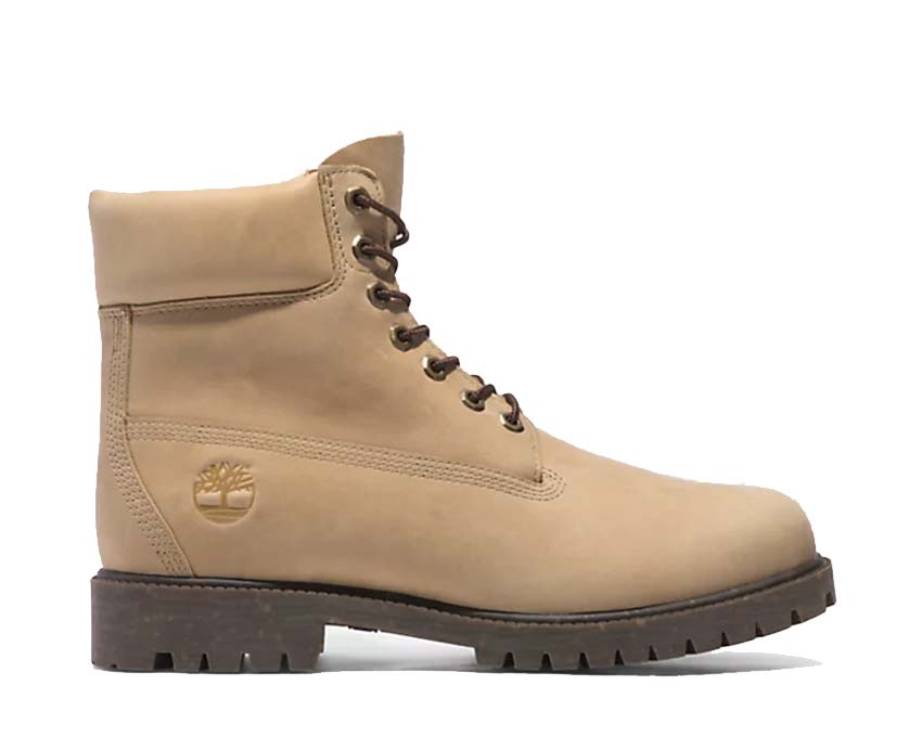 Timberland Heritage 6 Inch Lace Waterproof Beige Grey — Herren-Boot Leder wasserdicht