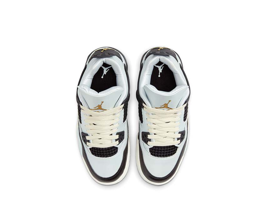 Air Jordan 4 Retro GS Pure Platinum Gold — rear view kids Jordan 4
