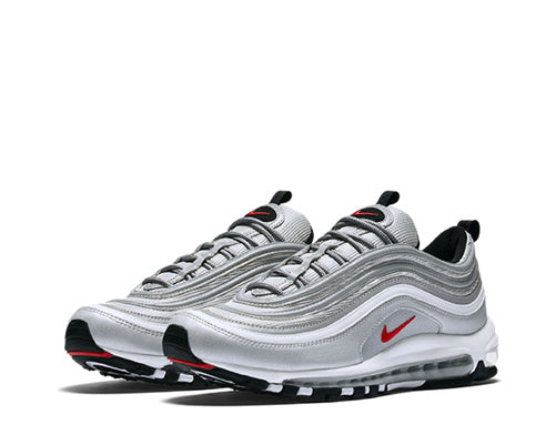 Nike Air Max 97 OG Metallic Silver Bullet vista laterale — mesh e materiali riflettenti